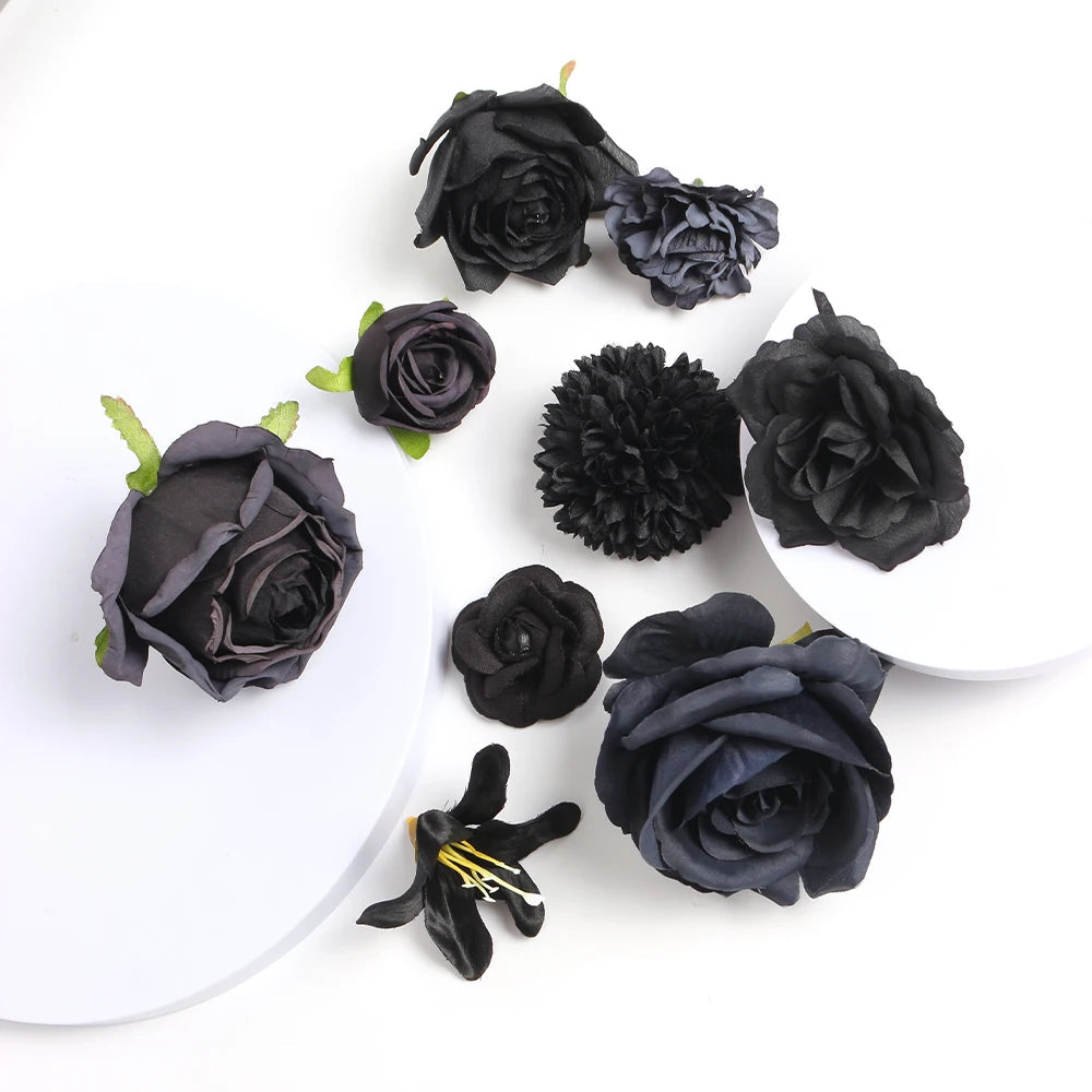 Elegant Black Artificial Flowers - Perfect for Weddings & Home Decor