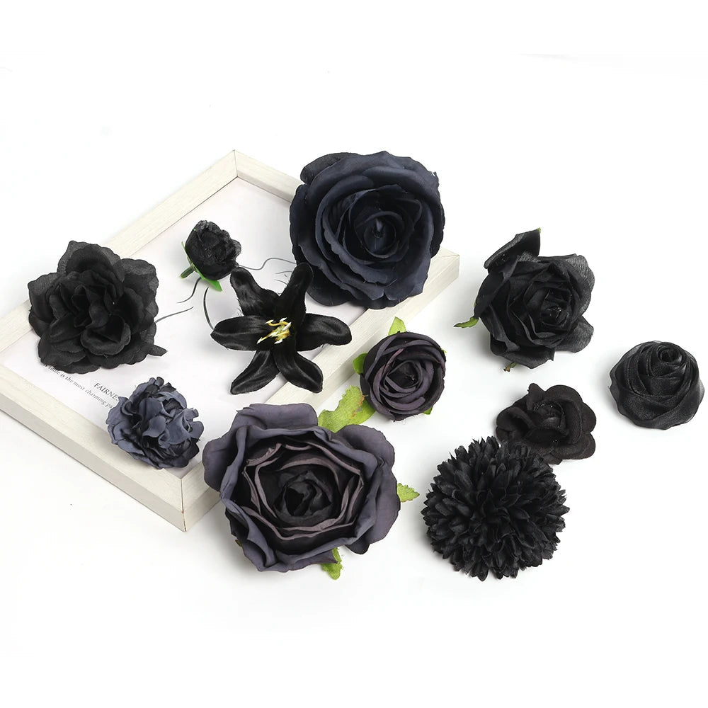 Elegant Black Artificial Flowers - Perfect for Weddings & Home Decor