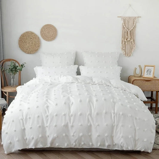 zeby Tufted Pom-Pom Bedding Set – Size Options