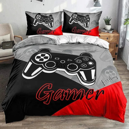 Gaming Controller Print Duvet Cover Bedding Set