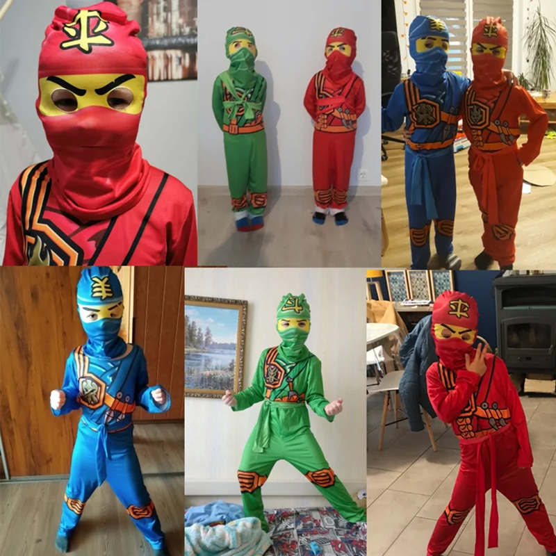 Kids Ninja Costume, Deluxe Samurai Outfit, Halloween Dress Up Ninjago Costumes For Boys Girls, Kids Clothes For Performance Part