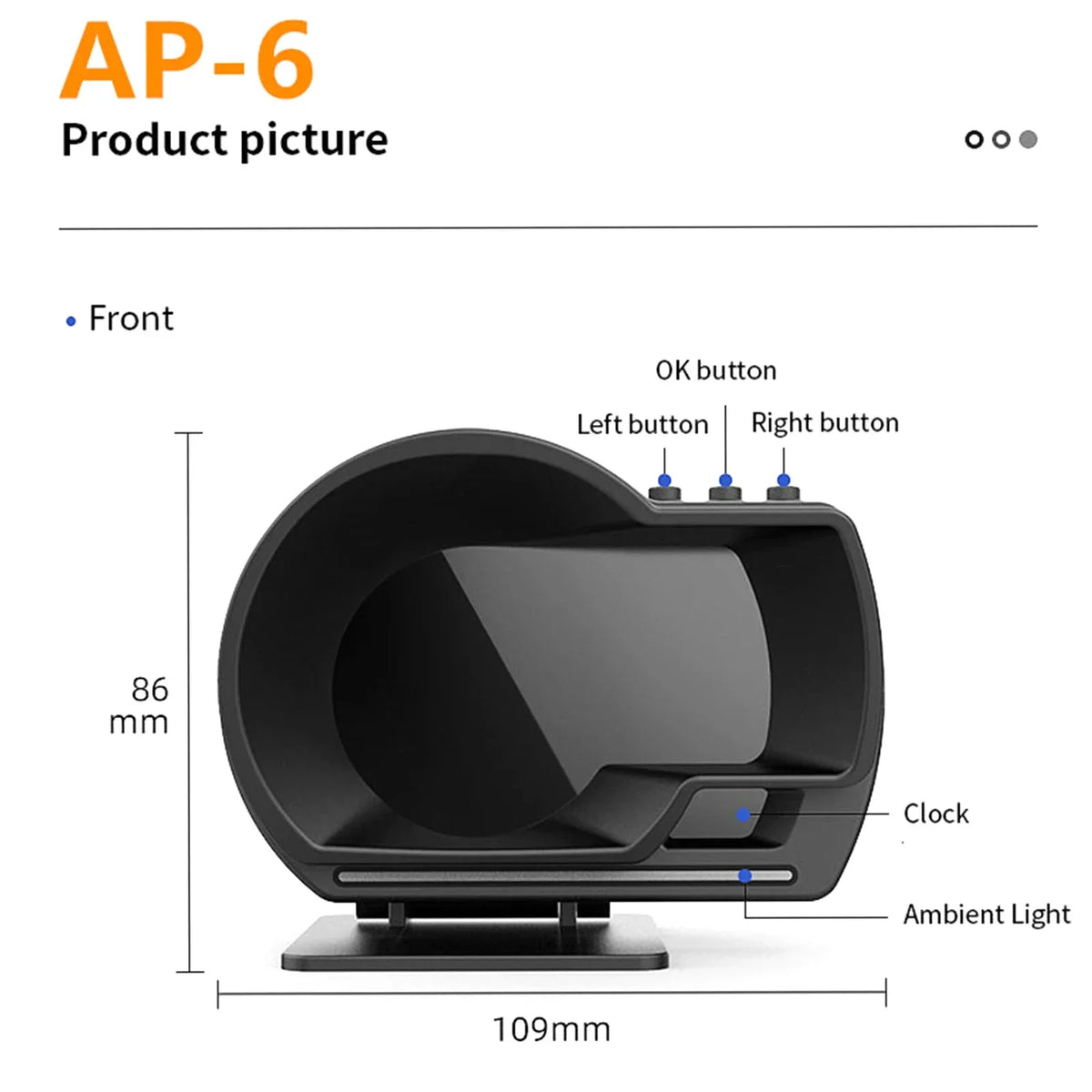 Car Head up Display, OBDⅡ+GPS Smart Gauge High Definition Speedometer Car Diagnostic Tool OBD Fault Code Elimination