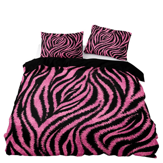 Pink Leopard Print Duvet Cover Set – Size Options