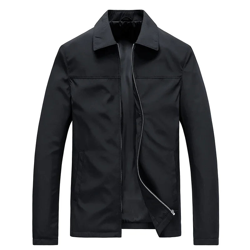 Men's Casual Zip-Up Jacket – Black or Blue