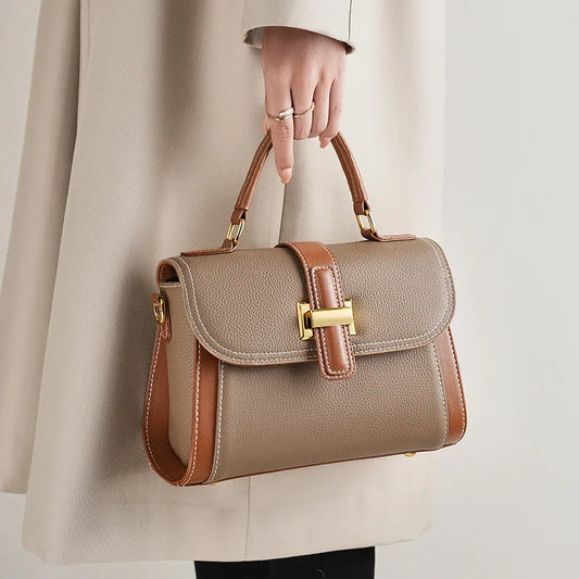 YANATARI Women's Square Crossbody Bag – Grey or Beige