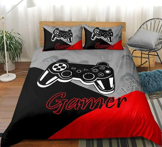 Gaming Controller Print Duvet Cover Bedding Set