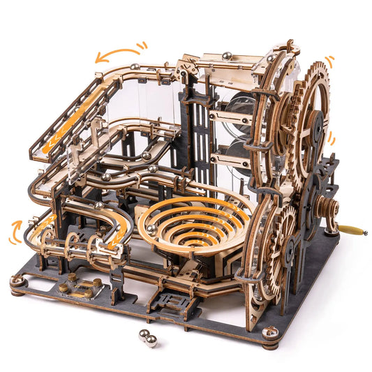 ROKR Marble Night City 3D Wooden Puzzle Games Assembly Waterwheel Model Toys for Adult Birthday Gift