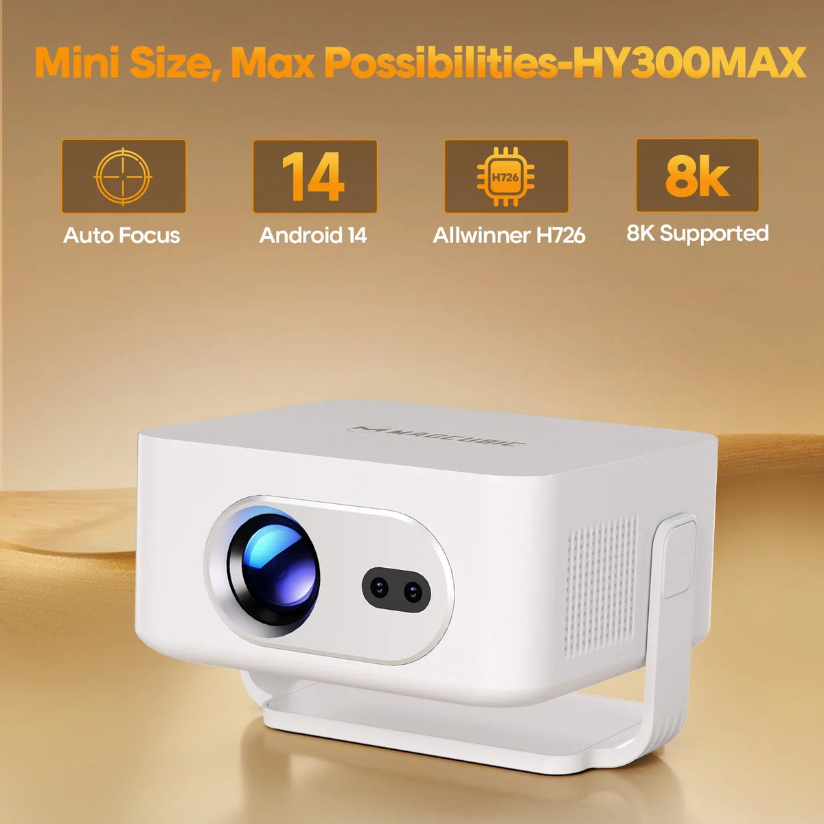 Magcubic Auto Focus Home Cinema 4K Projector 400ANSI 8K Native 720P HY300 Max