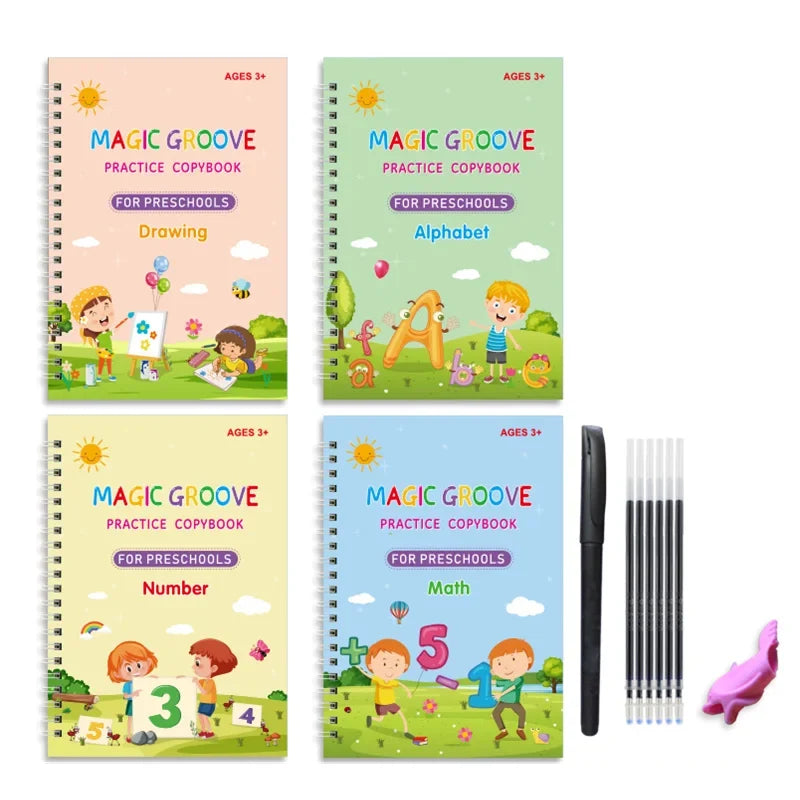 Magic Copybook Drawing Toys for Kids Montessori Reusable Pen Control Training Writing Sticker Learning Educational Toy Children