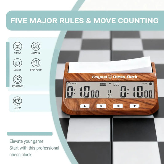 Digital Chess Clock Timer Large LCD Electronic Chess Timer for Chess Go Checkers Board Games Tournament Portable