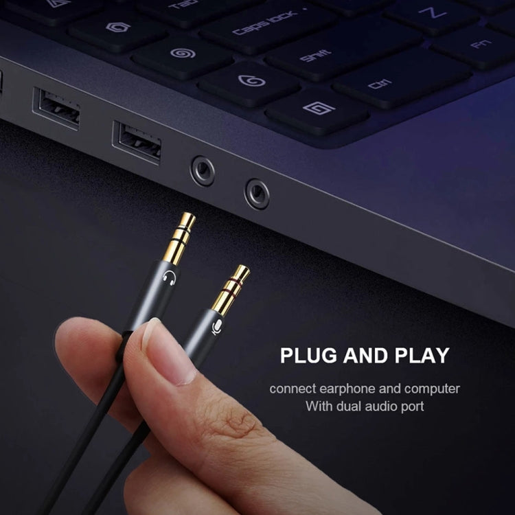 YH192 2 in 1 3.5mm Female to Microphone + Audio Male Braided Audio Cable, Length: 22cm, YH192
