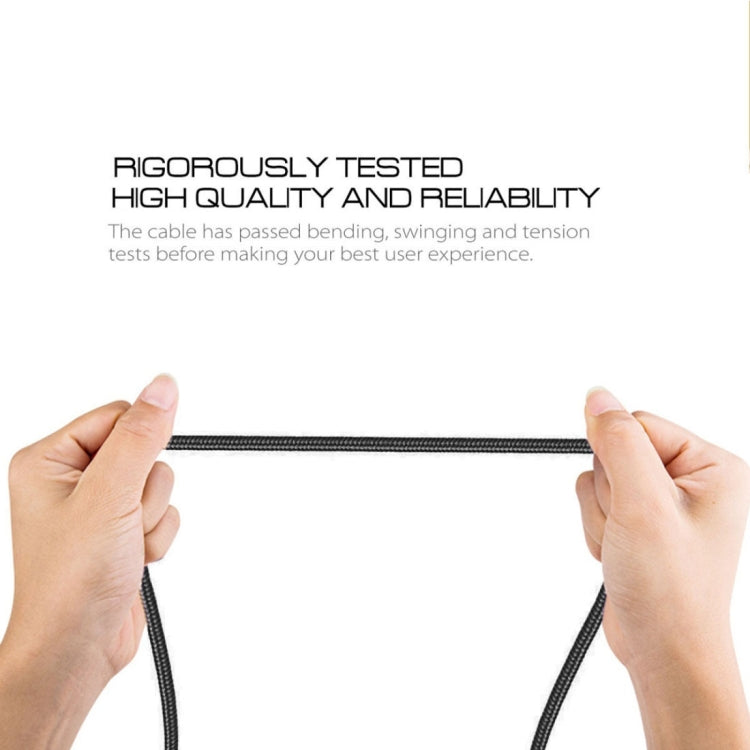 1m 2A Output USB to USB-C / Type-C Nylon Weave Style Data Sync Charging Cable, 2A Red, 2A White, 2A Black, 2A Pink, 2A Grey