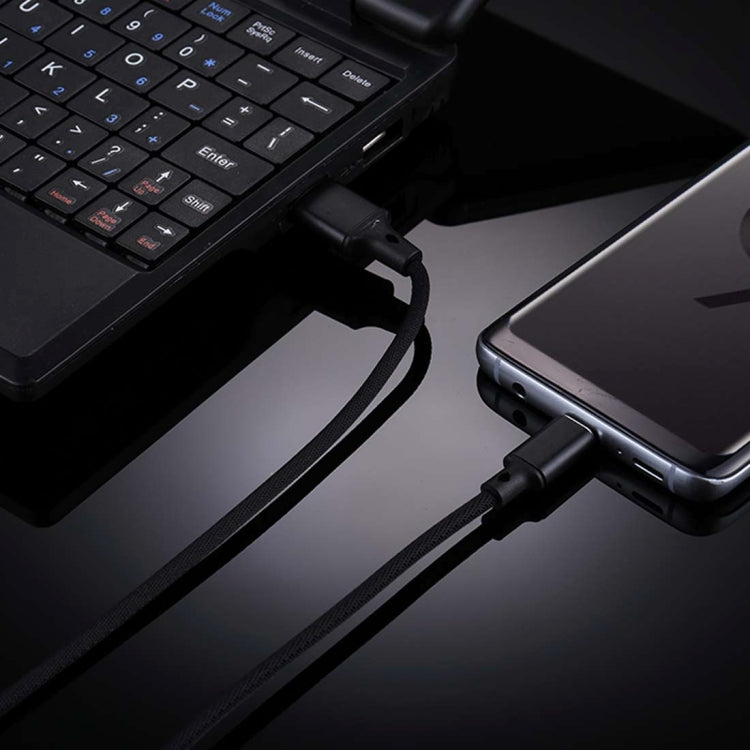 1m 2A Output USB to USB-C / Type-C Nylon Weave Style Data Sync Charging Cable, 2A Red, 2A White, 2A Black, 2A Pink, 2A Grey