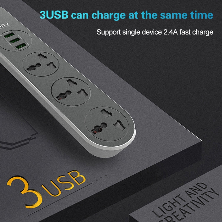 LDNIO SC3301 3 x USB Ports Travel Home Office Socket, Cable Length: 1.6m, US Plug, SAS8610AUS, SAS8610BUS, SAS8610EU, SAS8610UK