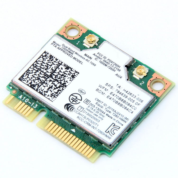 Dual Band Wireless Wifi Card for Intel 7260HMW Mini PCI-E 2.4G / 5Ghz WLAN Bluetooth 4.0 Wifi Card 802.11 ac / a / b / g / n, 7260HMW