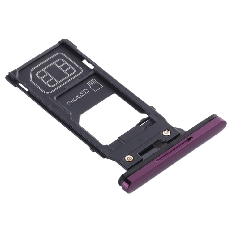 SIM Card Tray + Micro SD Card Tray for Sony Xperia XZ3, For Sony Xperia XZ3 (Purple), For Sony Xperia XZ3