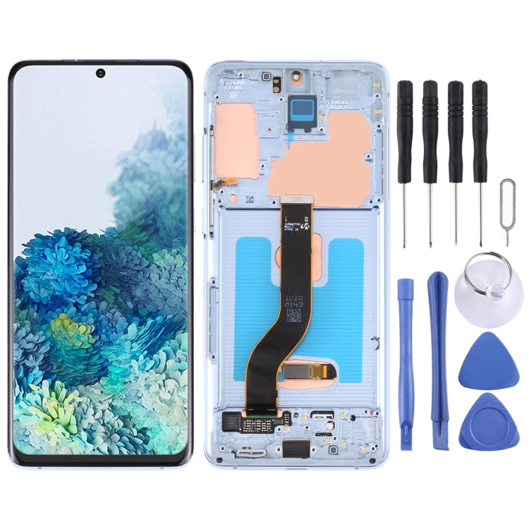Original LCD Screen and Digitizer Full Assembly with Frame for Samsung Galaxy S20+ 5G SM-G986B/G985, For Samsung Galaxy S20+ 5G, For Samsung Galaxy S20+ 5G(Dark Blue)