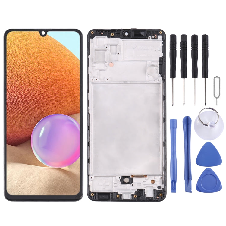 Original LCD Screen and Digitizer Full Assembly With Frame for Samsung Galaxy A32 SM-A325(4G Version), For Samsung Galaxy A32 (4G)