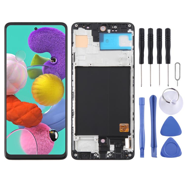 For Samsung Galaxy A51 4G SM-A515F 6.43 inch OLED LCD Screen Digitizer Full Assembly with Frame