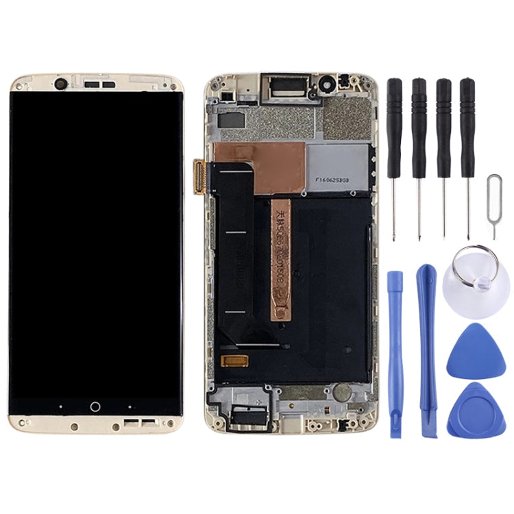 AMOLED Material LCD Screen and Digitizer Full Assembly With Frame for ZTE Axon 7 A2017 A2017U A2017G, For ZTE Axon 7