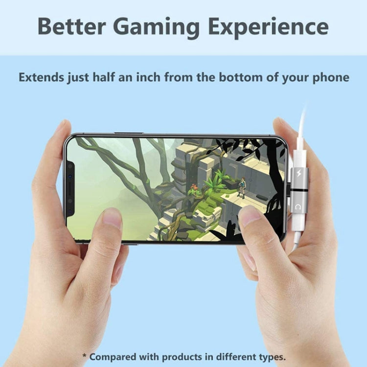 Zs-18182 2 PCS 2 in 1 8 Pin Male to 8 Pin Charging + 8 Pin Audio Female Connector Earphone Adapter, Supports Call & Volume Control, Compatible with IOS 13 System