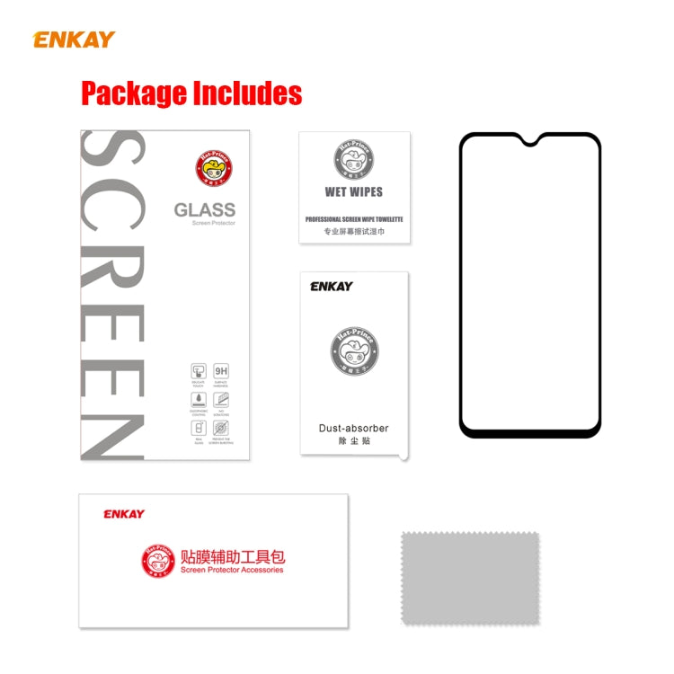 ENKAY Hat-Prince Full Glue 0.26mm 9H 2.5D Tempered Glass Full Coverage Film, For Galaxy A01, For Galaxy A11 / M11, For Galaxy M31 / M21, For Galaxy A21s, For Galaxy A31, For Galaxy A41