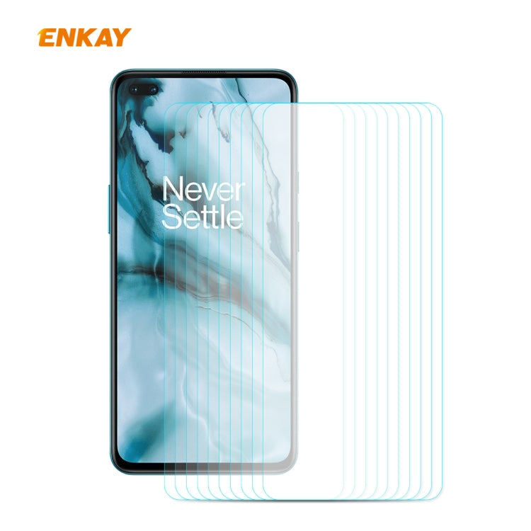 10 PCS ENKAY Hat-Prince 0.26mm 9H 2.5D Curved Edge Tempered Glass Film, For OnePlus Nord, For Galaxy M31s 10 PCS