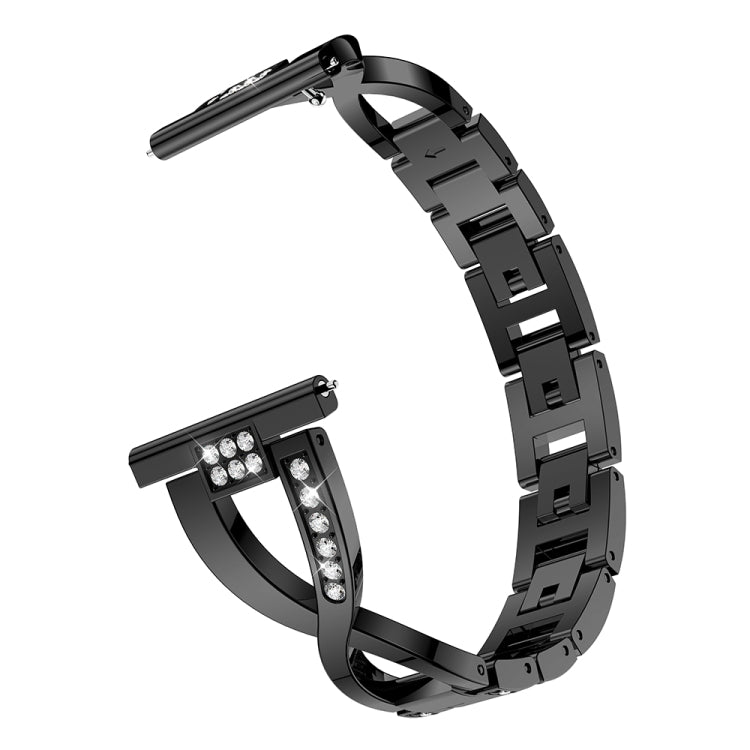 X-shaped Diamond-studded Solid Stainless Steel Wrist Strap Watch Band for Samsung Gear S3