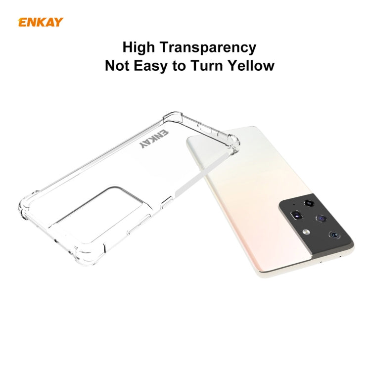 Hat-Prince ENKAY Clear TPU Shockproof Case Soft Anti-slip Cover + 3D Full Screen PET Curved Hot Bending HD Screen Protector Soft Film, Support Fingerprint Unlock, For Samsung Galaxy S21 Ultra 5G, For Xiaomi Mi 11
