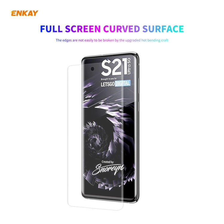 Hat-Prince ENKAY Clear TPU Shockproof Case Soft Anti-slip Cover + 3D Full Screen PET Curved Hot Bending HD Screen Protector Soft Film, Support Fingerprint Unlock, For Samsung Galaxy S21 Ultra 5G, For Xiaomi Mi 11