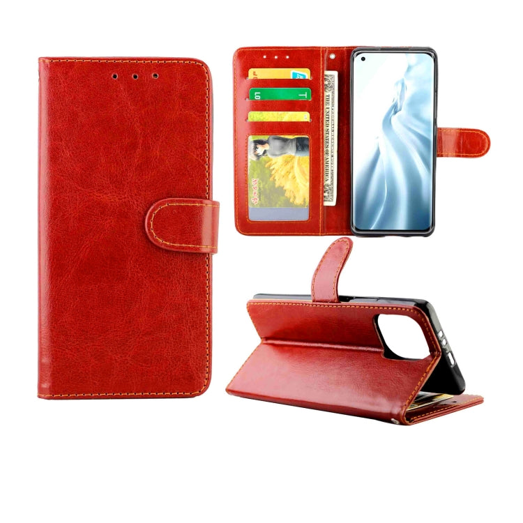 Crazy Horse Texture Leather Horizontal Flip Protective Case with Holder & Card Slots & Wallet & Photo Frame, For Xiaomi Mi 11