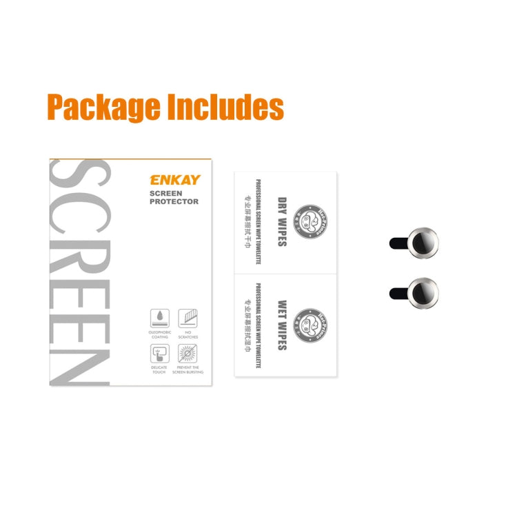 ENKAY Hat-Prince Aluminium Alloy + Tempered Glass Camera Lens Cover Film Ring for iPhone 13 / 13 mini