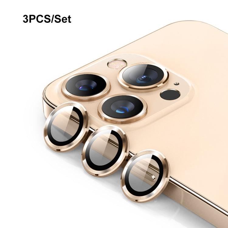 ENKAY Hat-Prince Aluminium Alloy + Tempered Glass Camera Lens Cover Film Ring for iPhone 13 Pro / 13 Pro Max