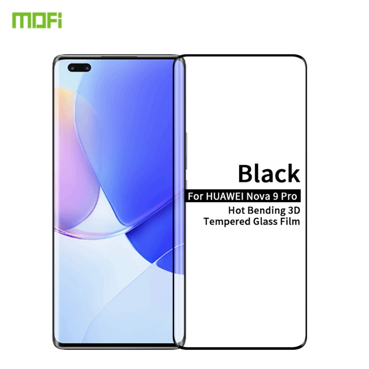 MOFI 9H 3D Explosion-Proof Hot Bending Full Screen Tempered Glass Film, For Huawei nova 9, For Huawei nova 9 Pro