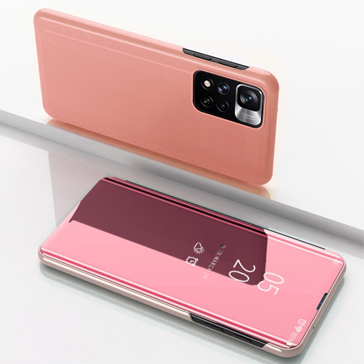 Plated Mirror Horizontal Flip Leather Case with Holder, For Xiaomi Redmi Note 11, For Xiaomi Redmi Note 11 Pro / Note 11 Pro+, For Xiaomi Redmi Note 11 Pro
