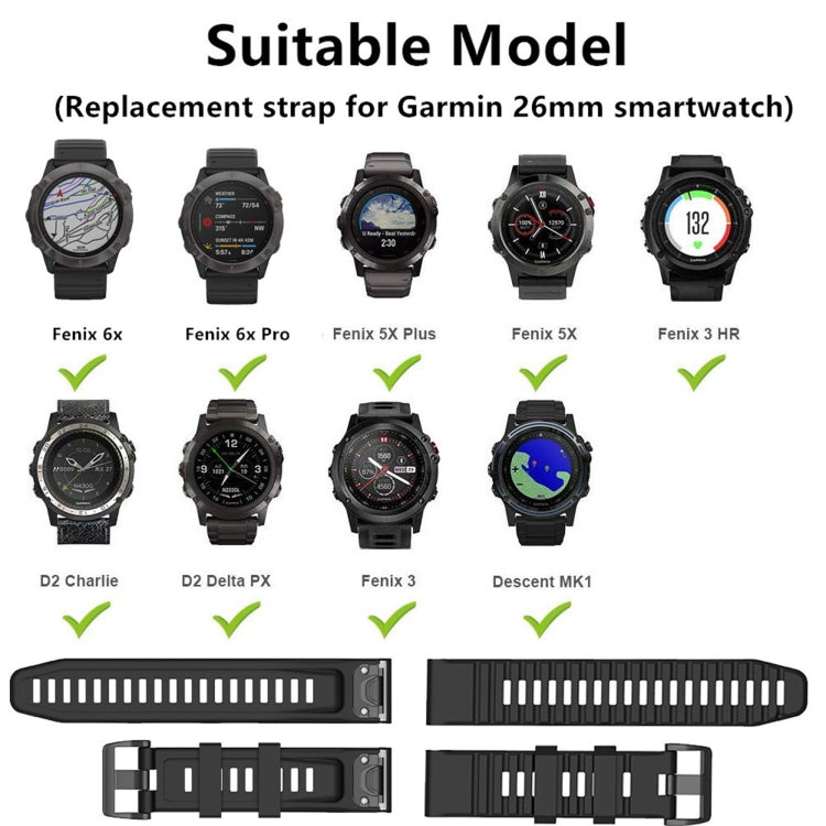 26mm Silicone Sports Strap, For Garmin Fenix 7X