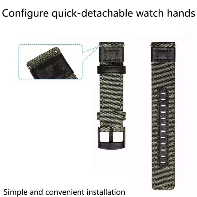 20mm Canvas Wear-resistant Strap, For Garmin Move Luxe, For Garmin Move Style, For Garmin Venu SQ, For Garmin Forerunner 645 Music