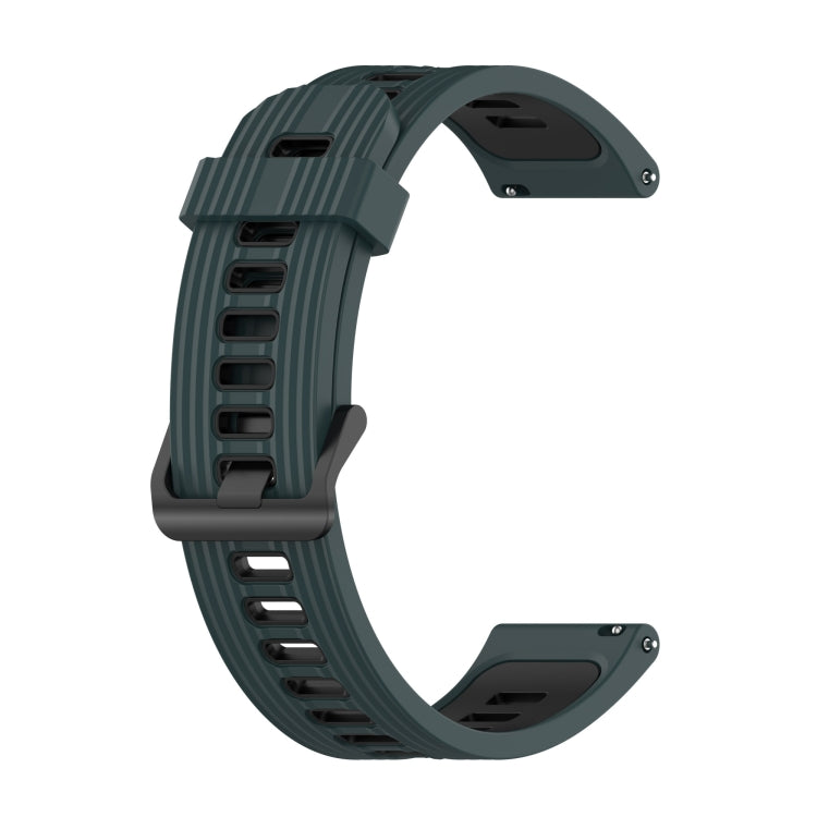 20mm Striped Mixed-Color Silicone Strap, For Garmin Move 3