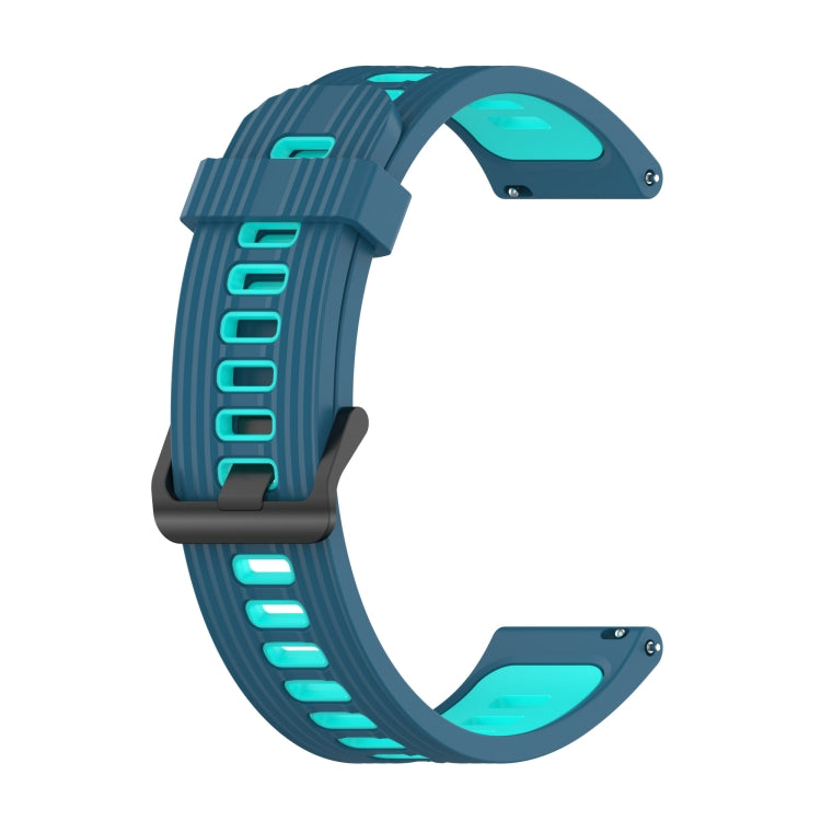 20mm Striped Mixed-Color Silicone Strap, For Garmin Move 3