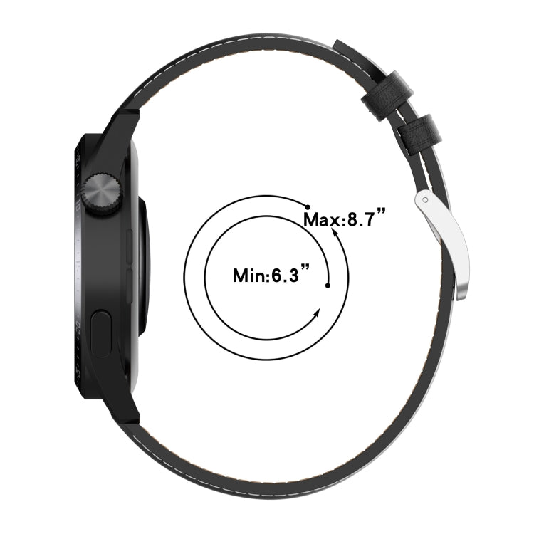 Calf Texture Sewing Thread Watchband, For Huawei Watch GT2 46mm