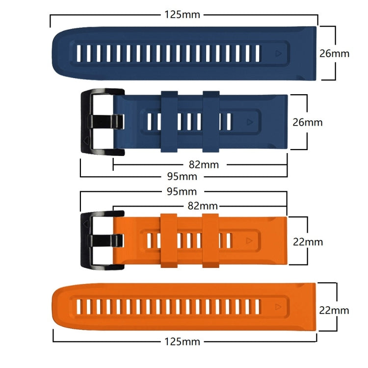 22mm Silicone Sport Pure Color Strap, For Garmin Fenix 6 Pro GPS
