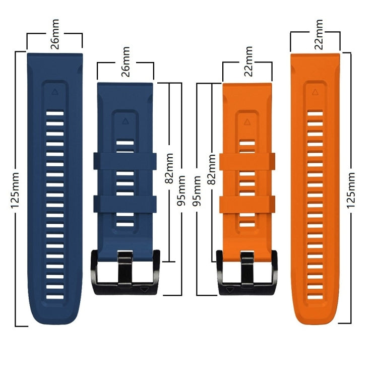 26mm Silicone Sport Pure Color Strap, For Garmin Fenix 5x Puls