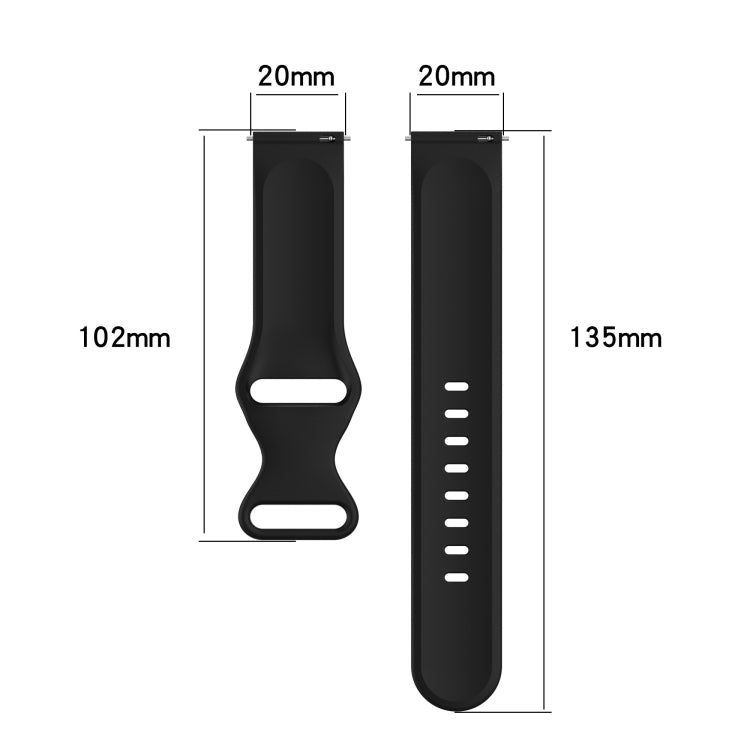 20mm Solid Color Silicone Watch Band, For Samsung Galaxy Watch Active 40mm, For Samsung Galaxy Watch 42mm