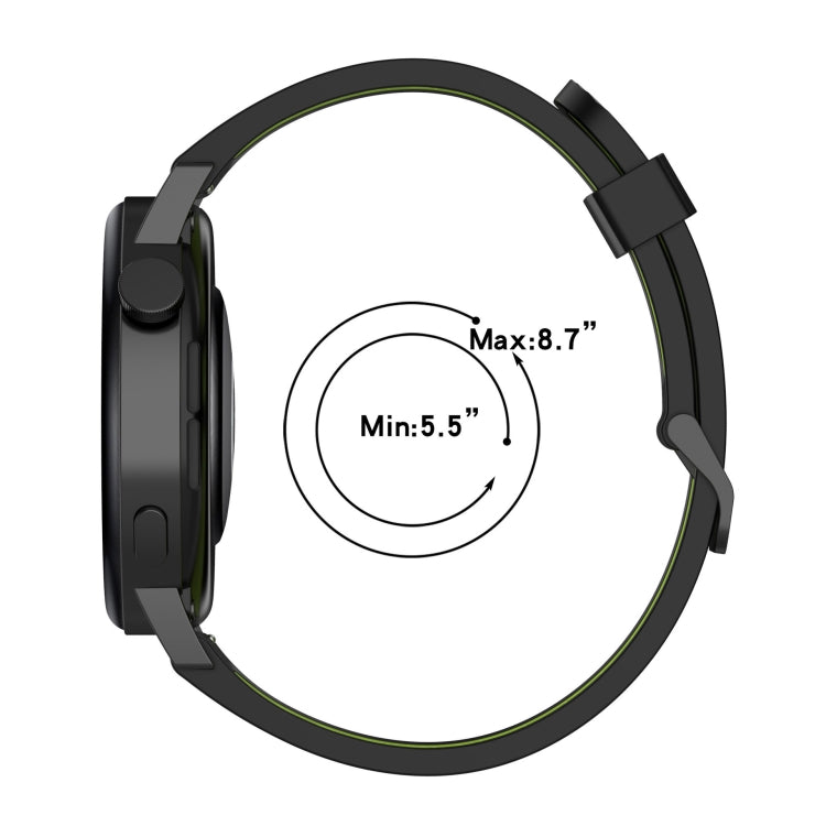 20mm Vertical Pattern Two-Color Silicone Watch Band, For Samsung Galaxy Watch Active 2 44mm, For Samsung Galaxy Watch Active 40mm