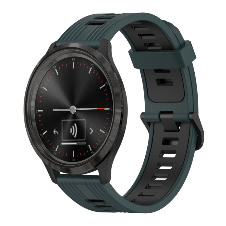 20mm Vertical Pattern Two-Color Silicone Watch Band, For GarminMove 3, For Garmin Vivomove Sport