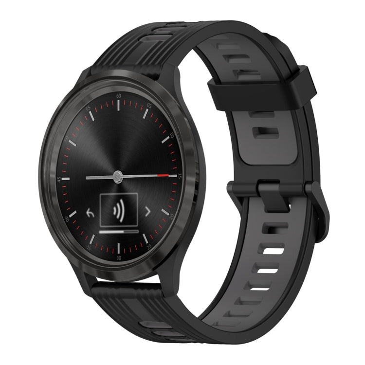 20mm Vertical Pattern Two-Color Silicone Watch Band, For GarminMove 3, For Garmin Vivomove Sport