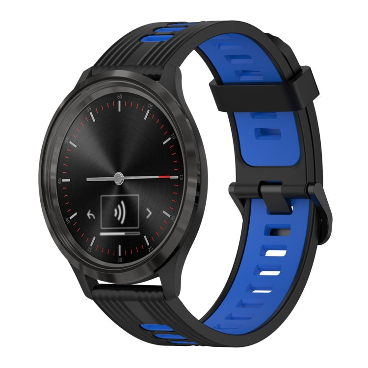 20mm Vertical Pattern Two-Color Silicone Watch Band, For GarminMove 3, For Garmin Vivomove Sport