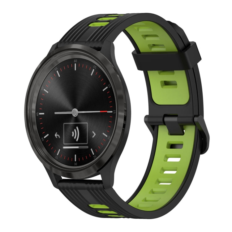 20mm Vertical Pattern Two-Color Silicone Watch Band, For GarminMove 3, For Garmin Vivomove Sport