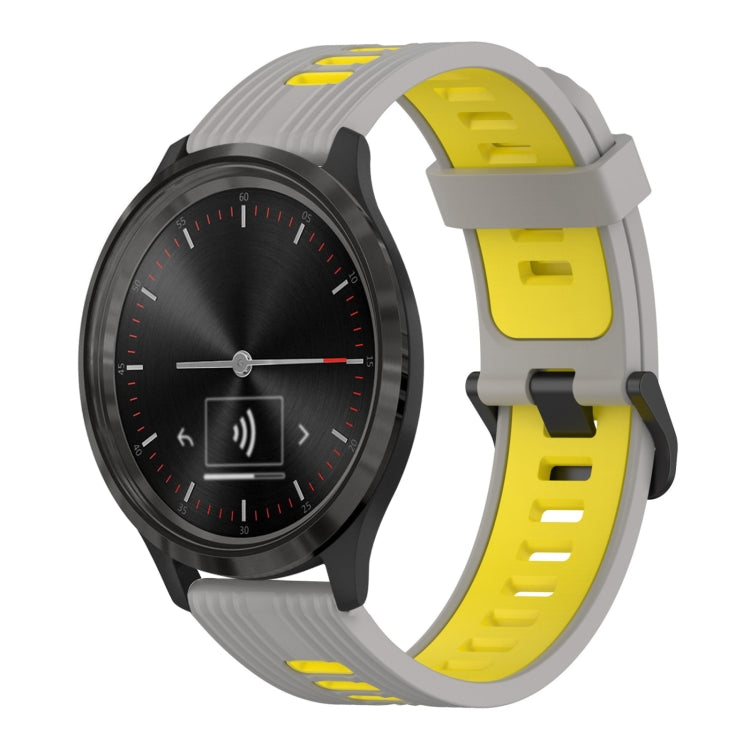 20mm Vertical Pattern Two-Color Silicone Watch Band, For GarminMove 3, For Garmin Vivomove Sport