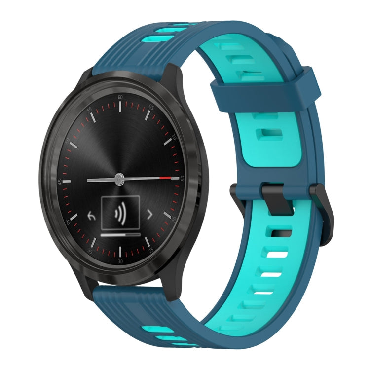 20mm Vertical Pattern Two-Color Silicone Watch Band, For GarminMove 3, For Garmin Vivomove Sport